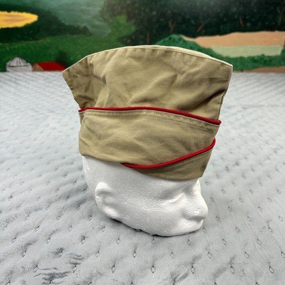 Other - VINTAGE Garrison US Army Khaki Envelope Cap Size 7 M-1950 Dated 1950 Military